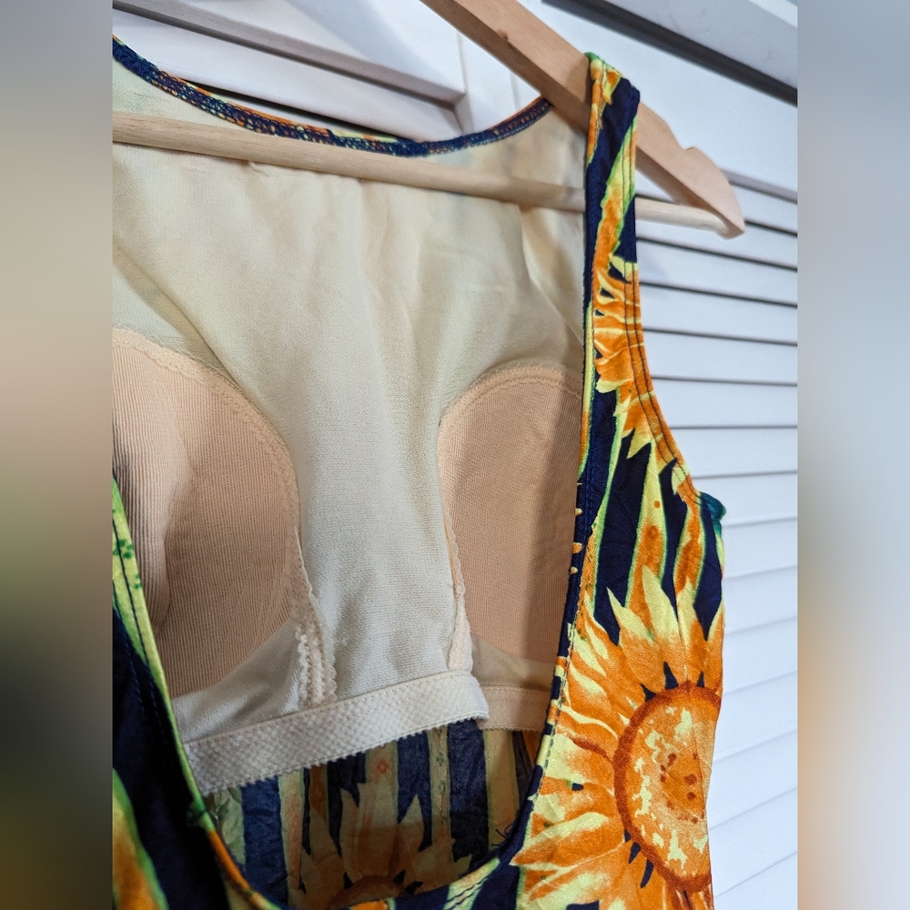 Vintage Sessa Sunflower Scoop Back One Piece Swimsuit - Picture 5 of 9